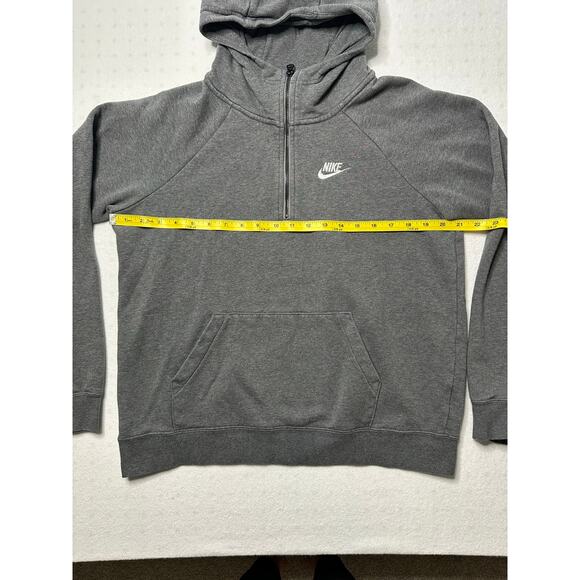 Nike Sportswear Club Fleece Hoodie Medium Gray Half Zip Pullover - Picture 6 of 7